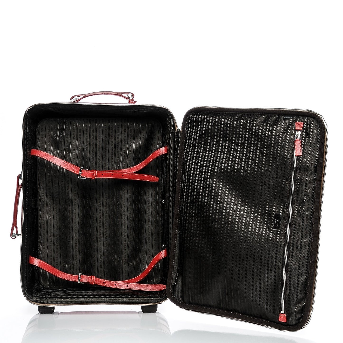 Saffiano Trolley Luggage Fuoco