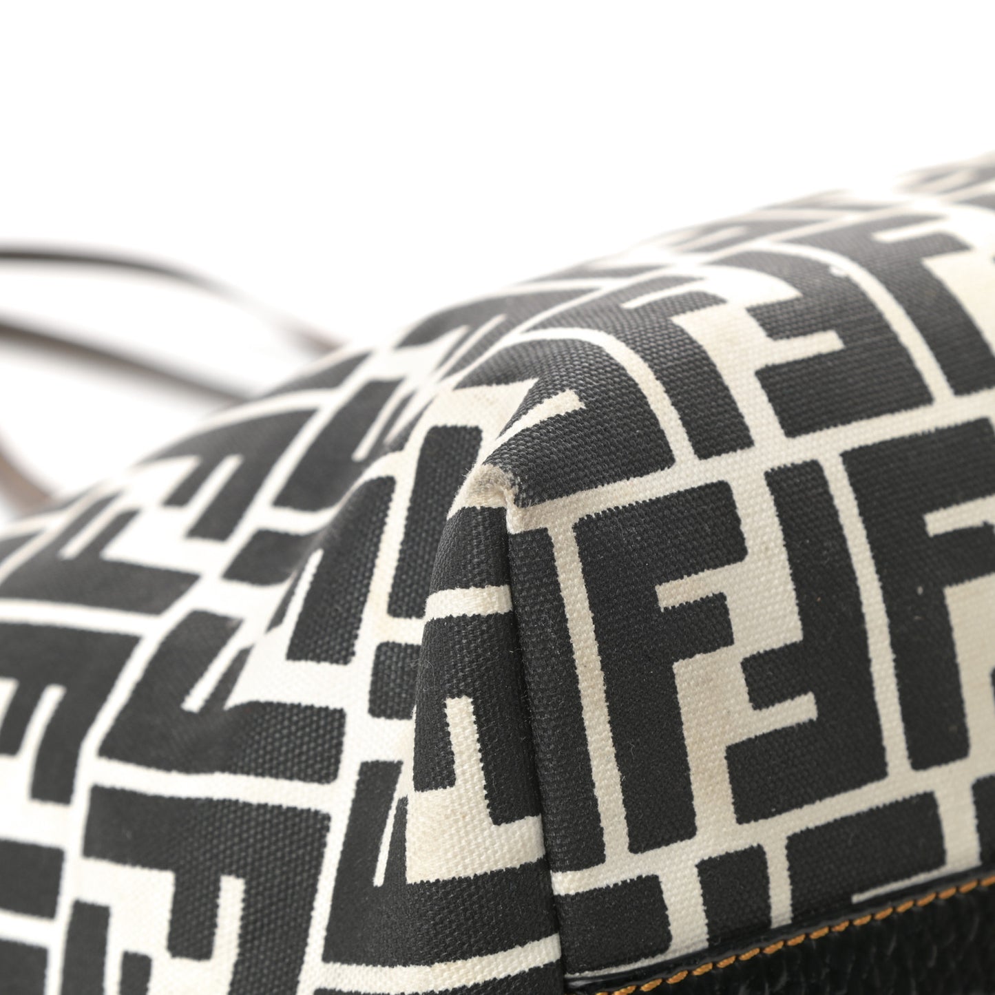 Canvas FF Roll Tote Black White