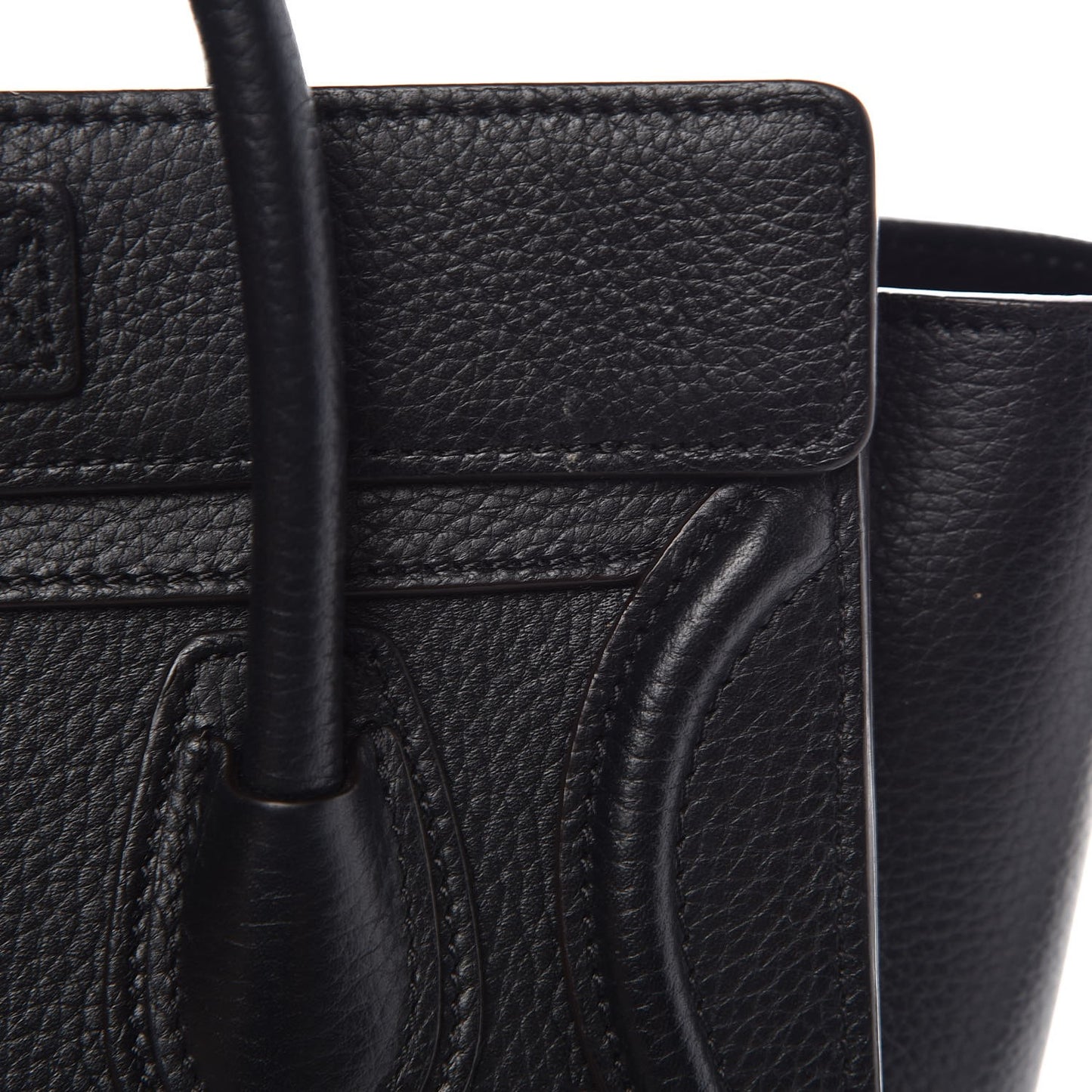 Drummed Calfskin Nano Luggage Black