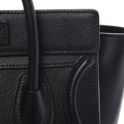 Celine Drummed Calfskin Nano Luggage Black 9 of 10