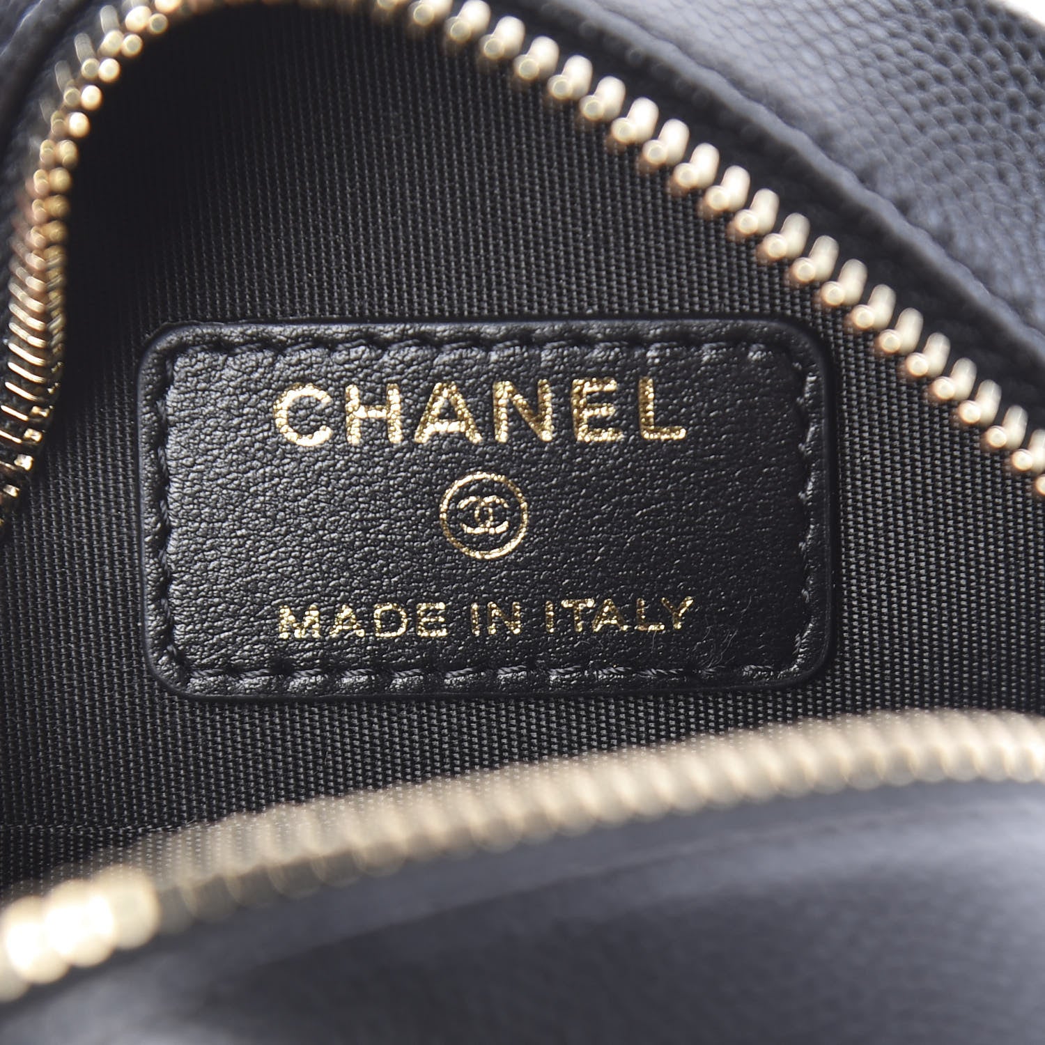 Chanel Caviar Quilted French New Wave Round Clutch With Chain Black 6 of 10