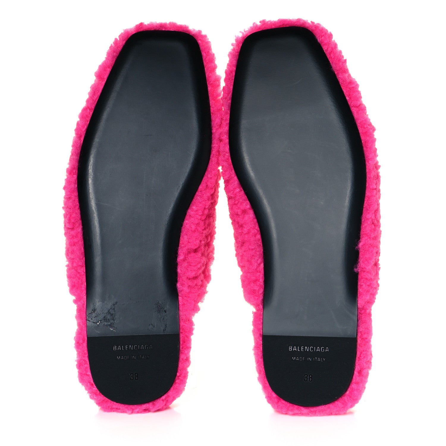 Balenciaga Faux Shearling Cosy BB Mules 38 Pink 5 of 7