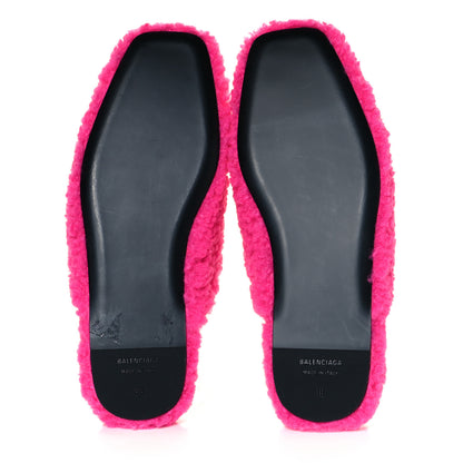 Balenciaga Faux Shearling Cosy BB Mules 38 Pink 5 of 7