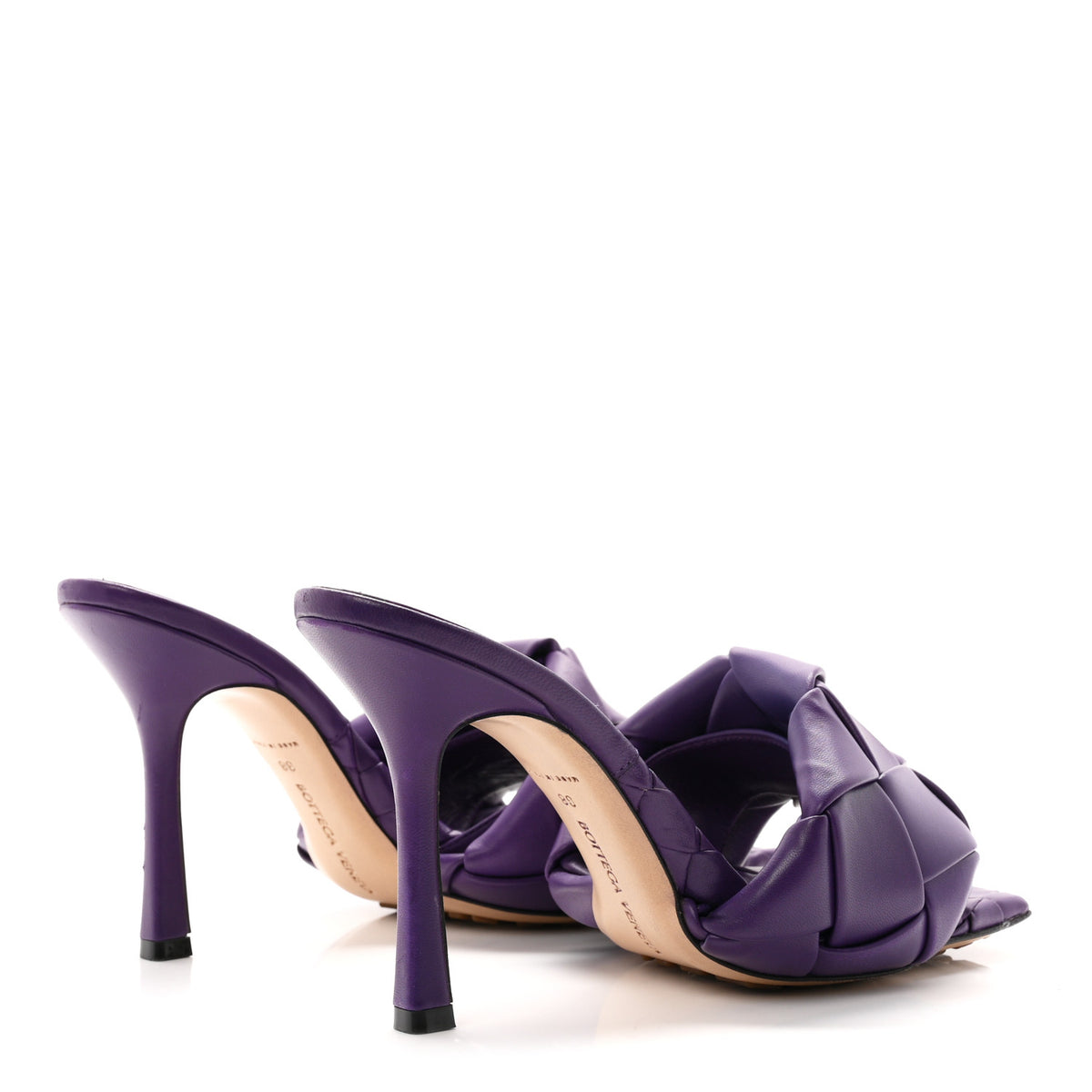 Nappa Maxi Intrecciato Lido 90mm Mule Sandals 38 Unicorn