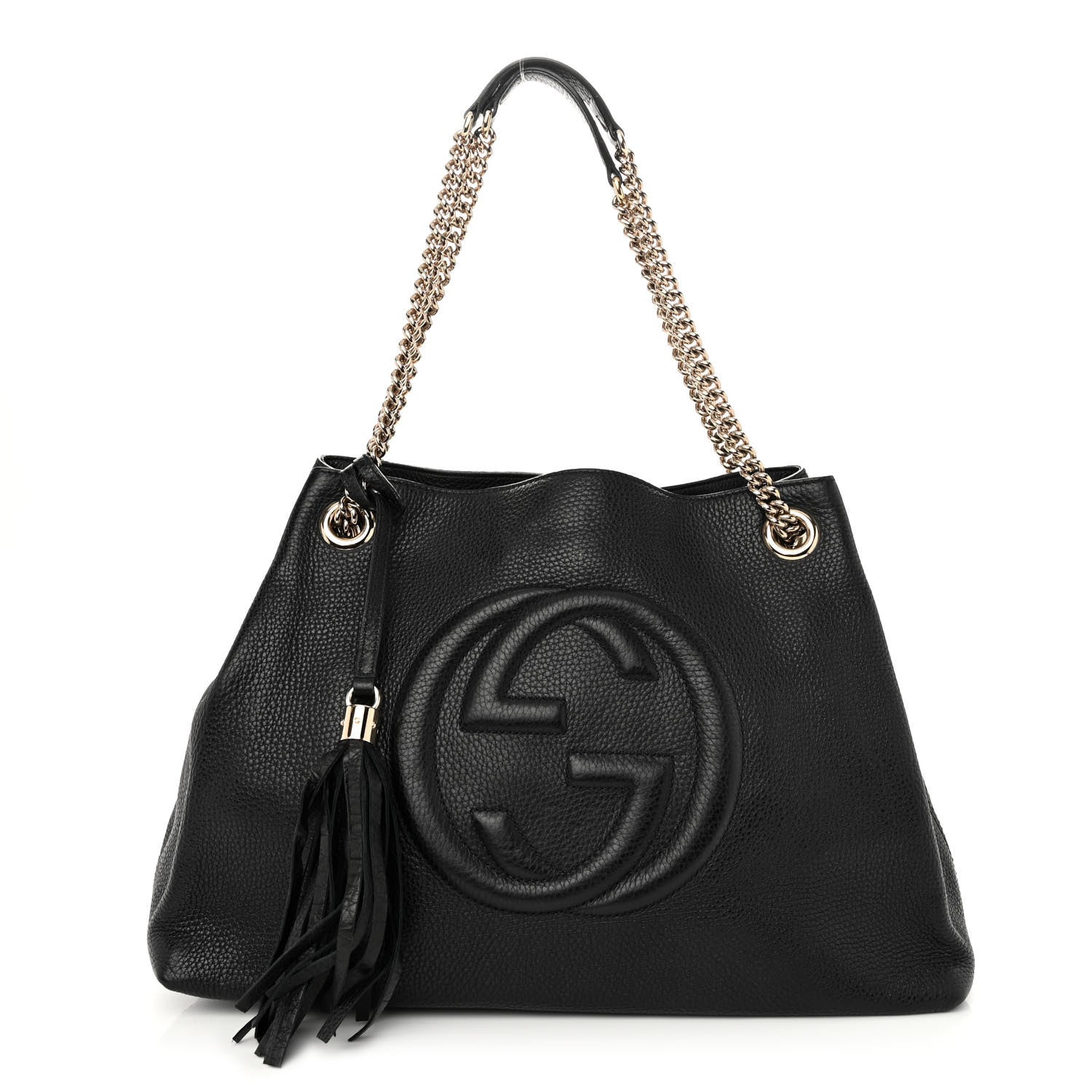 Gucci Pebbled Calfskin Medium Soho Chain Shoulder Bag Black 1 of 9