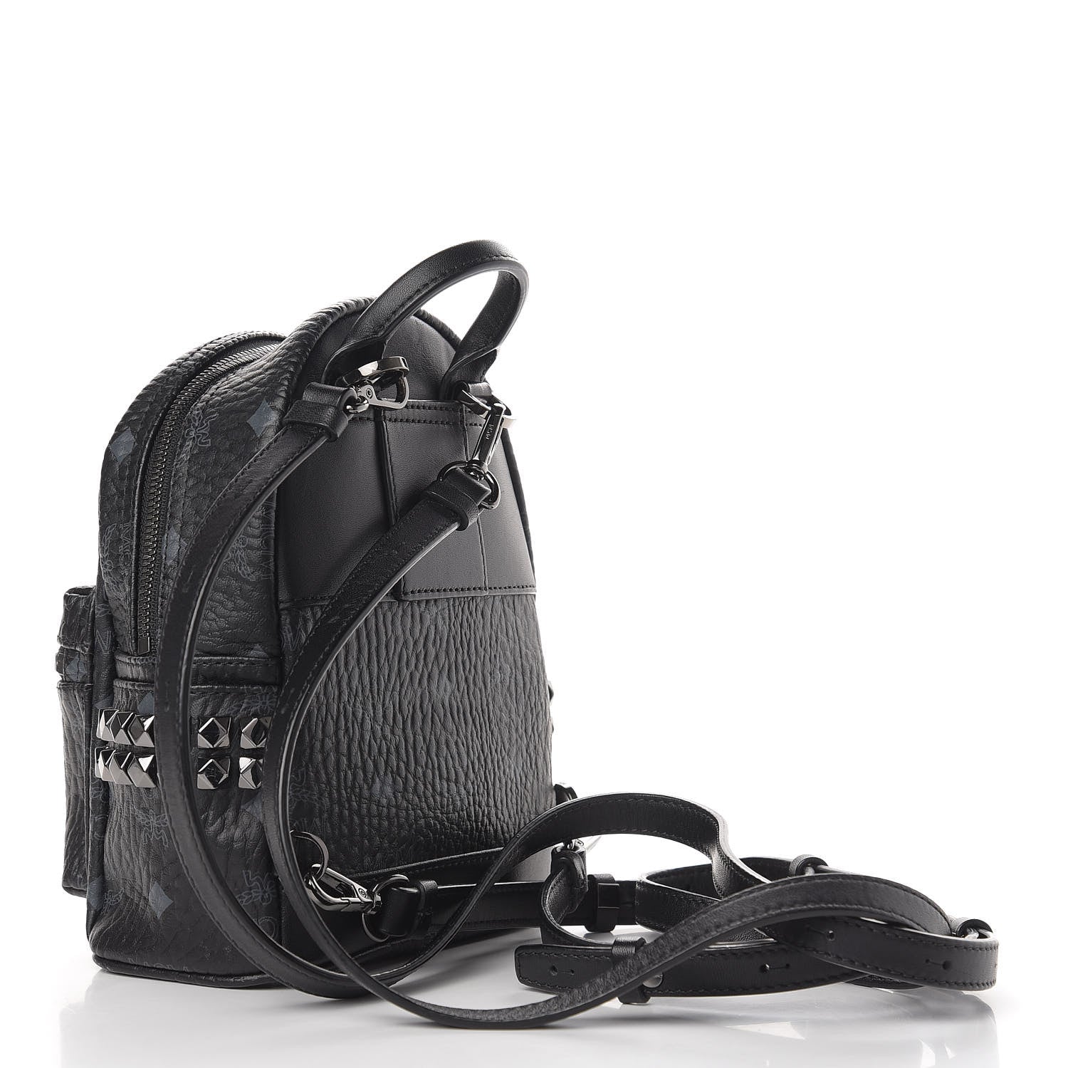 MCM Visetos Studded X-Mini Bebe Boo Backpack Black 2 of 11