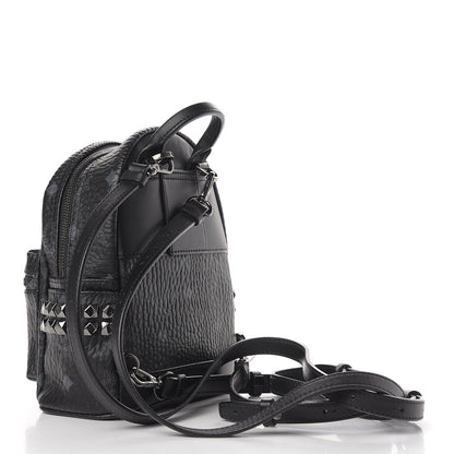 MCM Visetos Studded X-Mini Bebe Boo Backpack Black 2 of 11