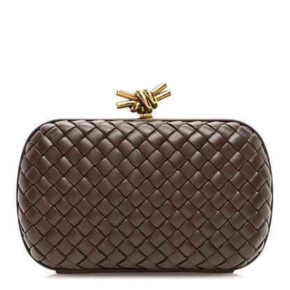 Bottega Veneta Nappa Intrecciato Knot Clutch Madder Brown 1 of 9