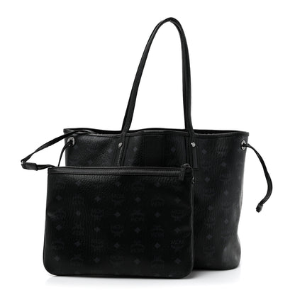 MCM Visetos Medium Liz Reversible Shopper Tote Black 3 of 30