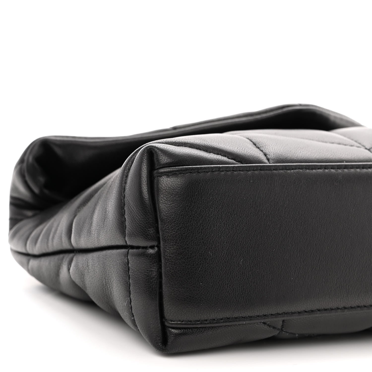 Saint Laurent Lambskin Quilted Toy Loulou Puffer Monogram Chain Satchel Black 8 of 9