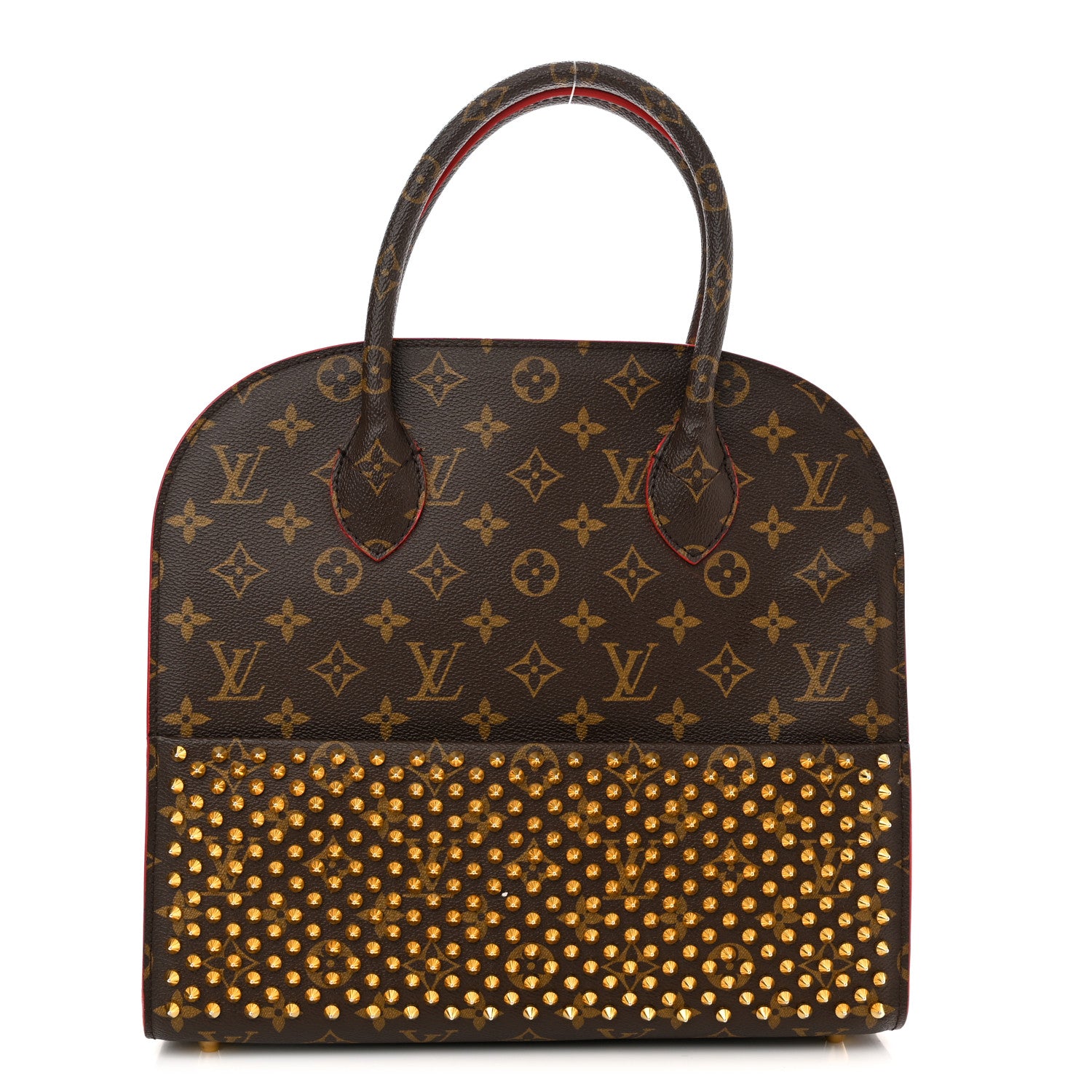 Louis Vuitton Monogram Calf Hair Spikes Iconoclasts Christian Louboutin Tote Red 1 of 11