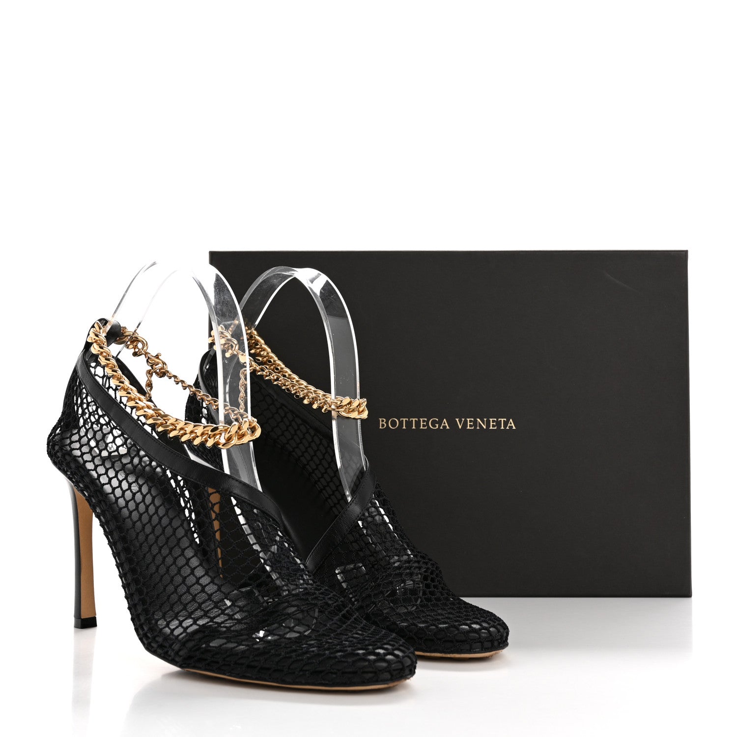 Bottega Veneta Mesh Nappa Chunky Chain Sandals 39.5 Black 11 of 11