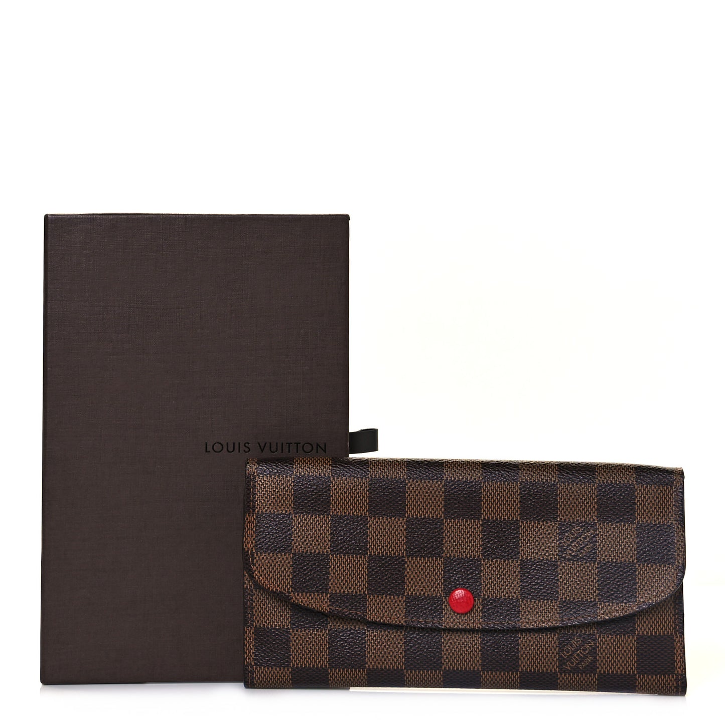 Damier Ebene Emilie Wallet Red