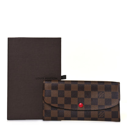 Louis Vuitton Damier Ebene Emilie Wallet Red 9 of 9