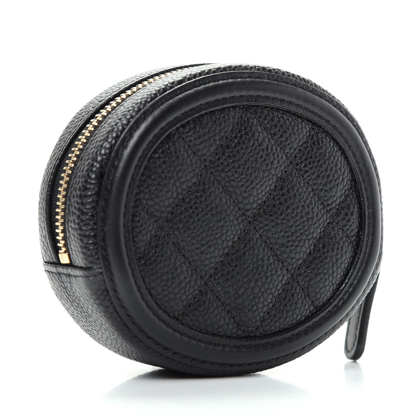 Caviar Quilted Filigree Zip Around Classic Coin Purse Black