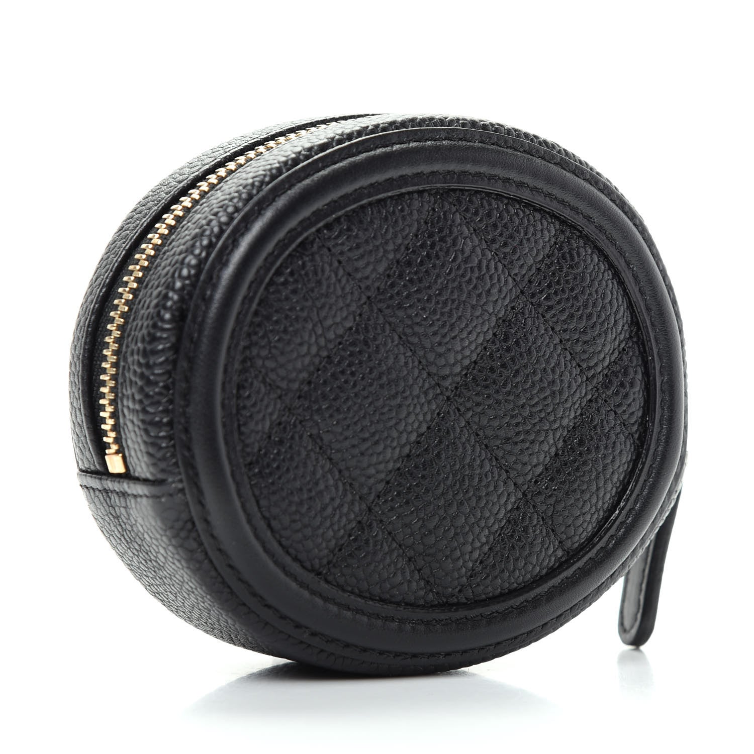 Chanel Caviar Quilted Filigree Zip Around Classic Coin Purse Black 3 of 8