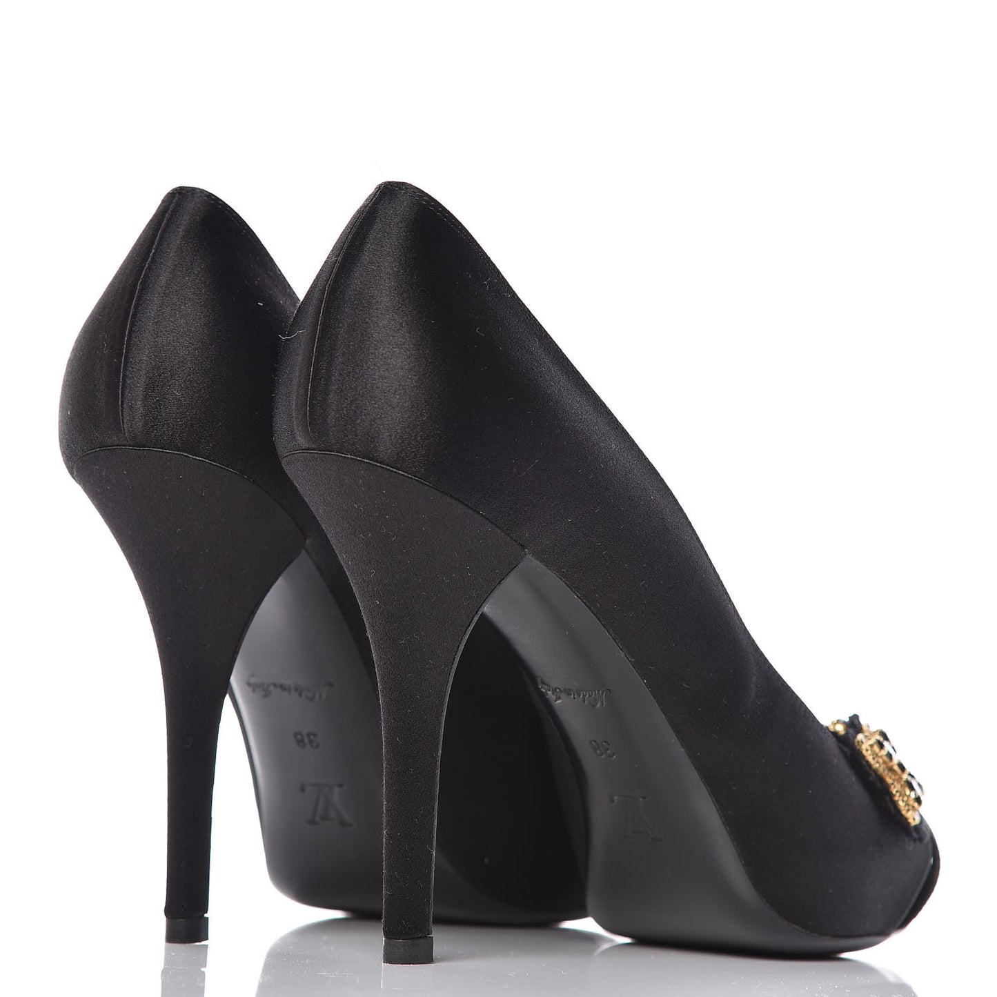 Satin Athen Peep Toe Pumps 38 Black