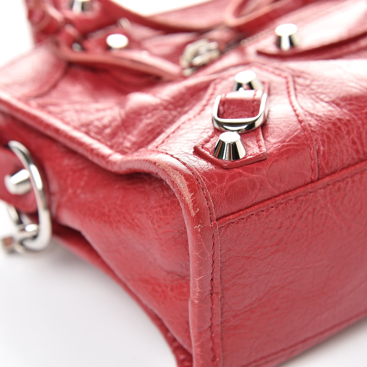 Balenciaga Agneau Classic Silver Hardware Mini City Rouge Sapphire 9 of 17