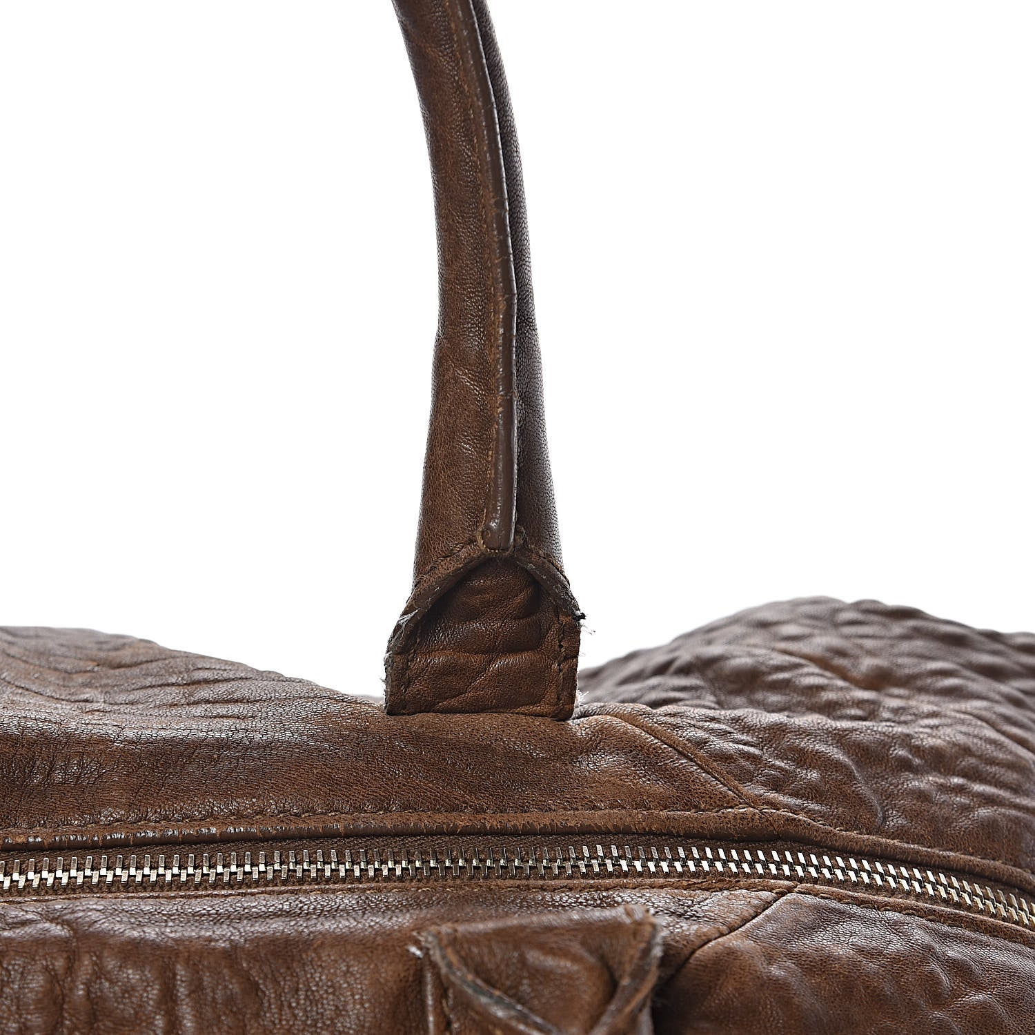 Saint Laurent Pebbled Lambskin Medium Easy Sac Brown 18 of 20