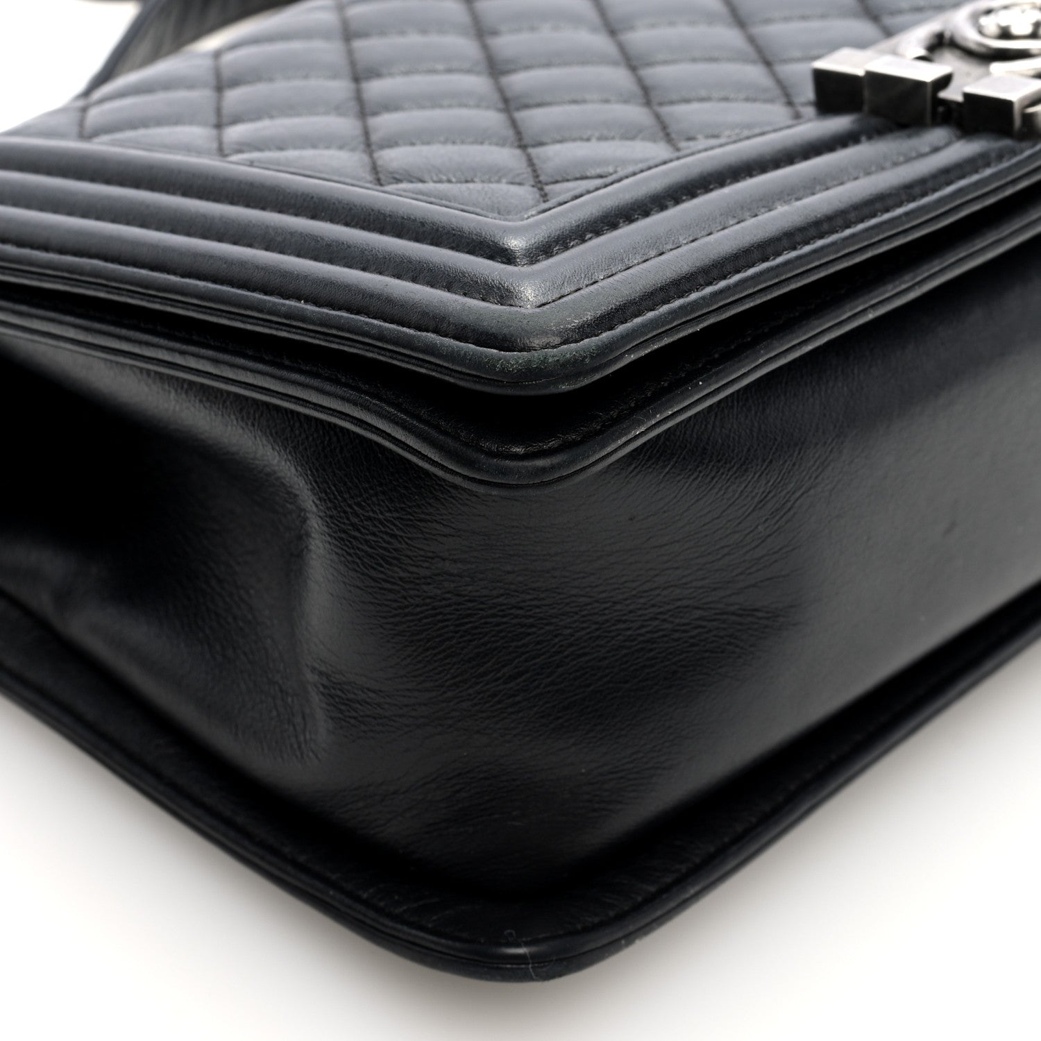 Chanel Calfskin Quilted Medium Boy Flap Black 9 of 10