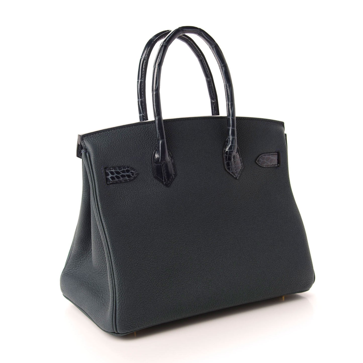 Togo Shiny Niloticus Crocodile Birkin Touch 30 Vert Rousseau