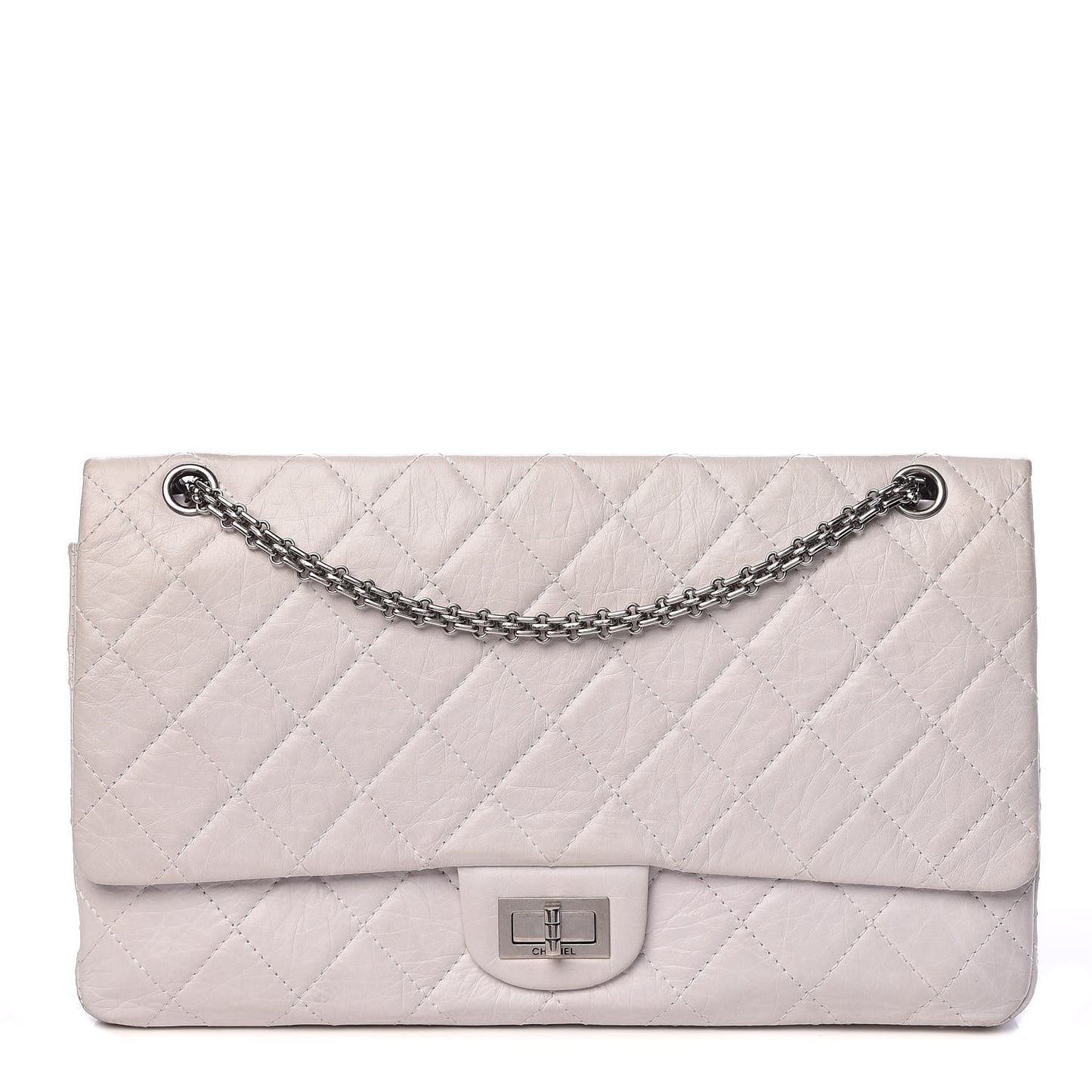 Aged Calfskin Quilted 50th Anniversary 2.55 Reissue 228 Flap White