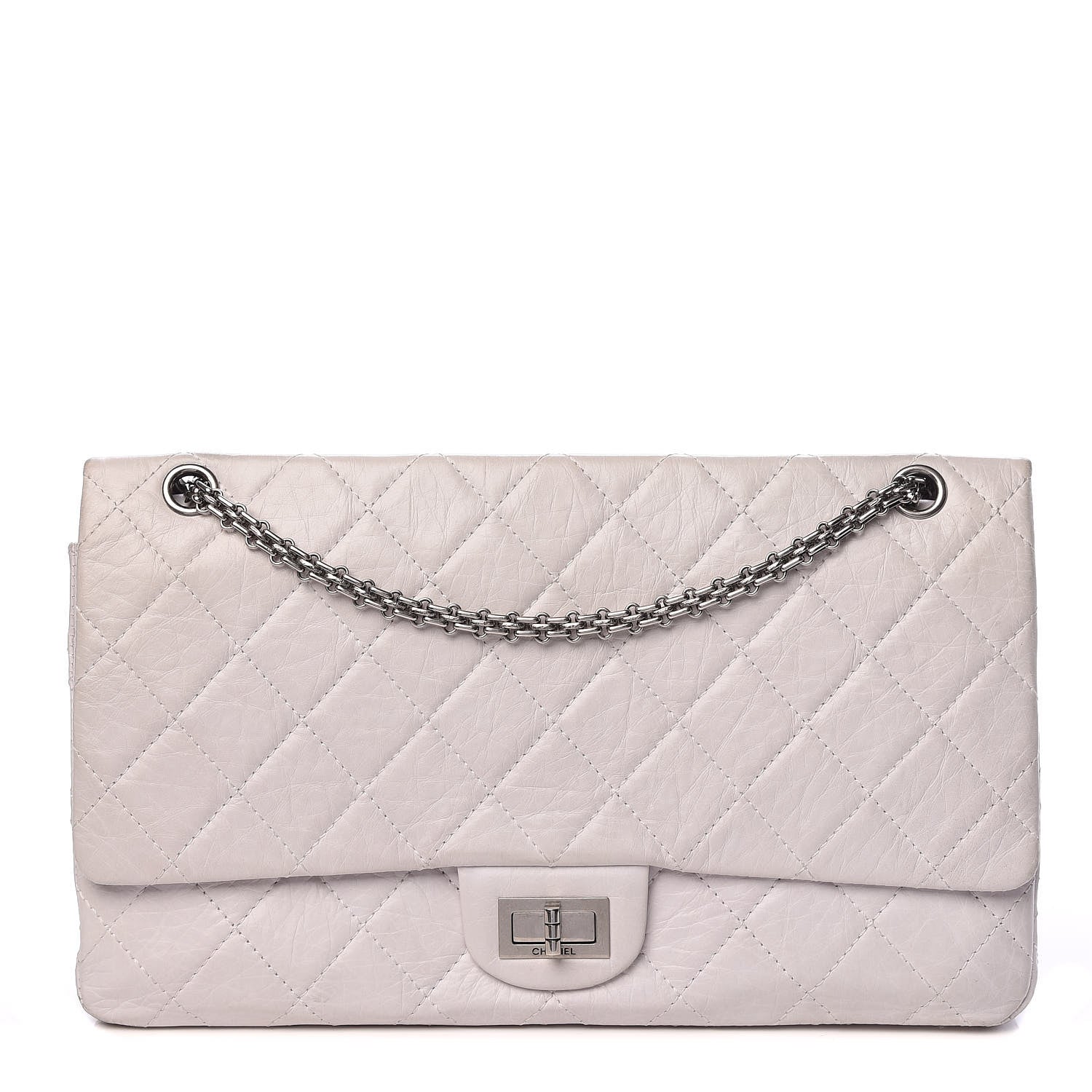 Chanel Aged Calfskin Quilted 50th Anniversary 2.55 Reissue 228 Flap White 1 of 27