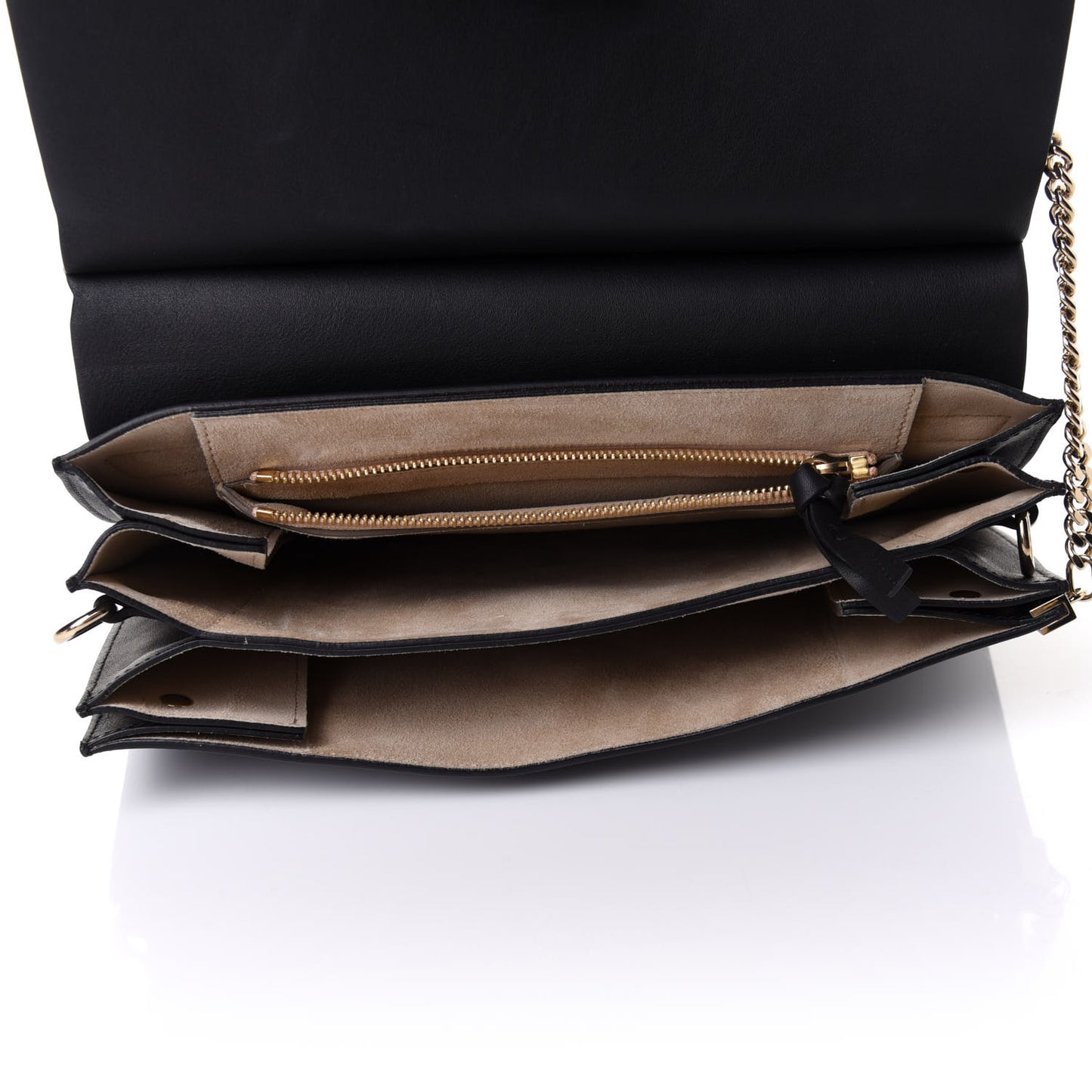 Suede Calfskin Medium Faye Shoulder Bag Black
