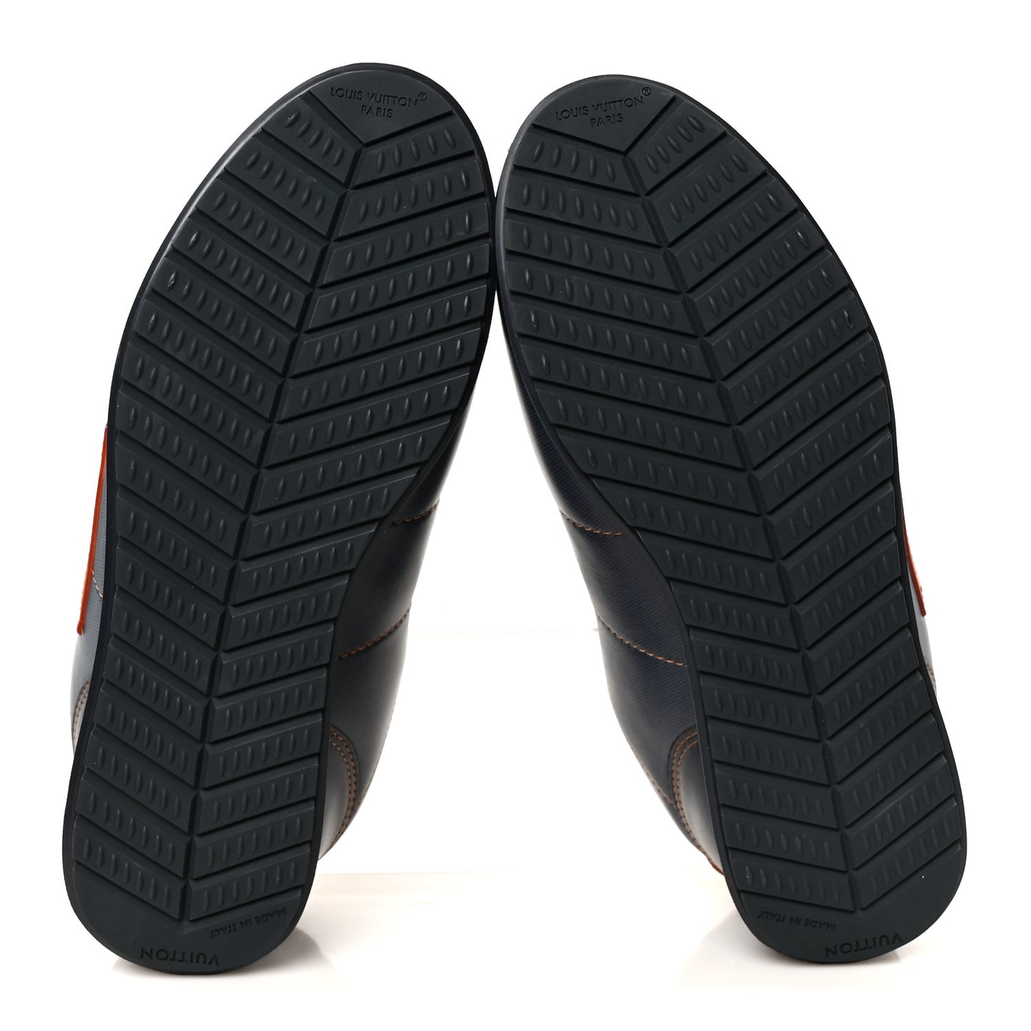 Denim Effect Lambskin Mens LV Buttersoft Sneakers 9.5 Navy Blue