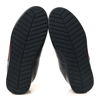 Louis Vuitton Denim Effect Lambskin Mens LV Buttersoft Sneakers 9.5 Navy Blue 6 of 10