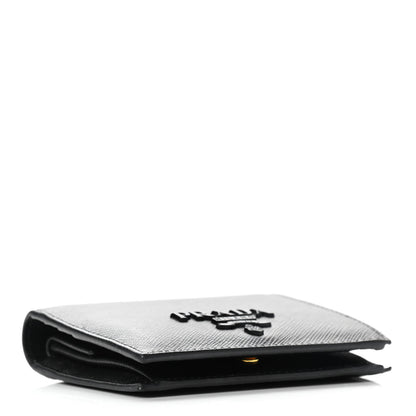 Prada Saffiano Shine Bi-Fold Wallet Black 4 of 9