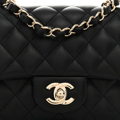 Chanel Lambskin Quilted Mini Square Flap Black 8 of 10