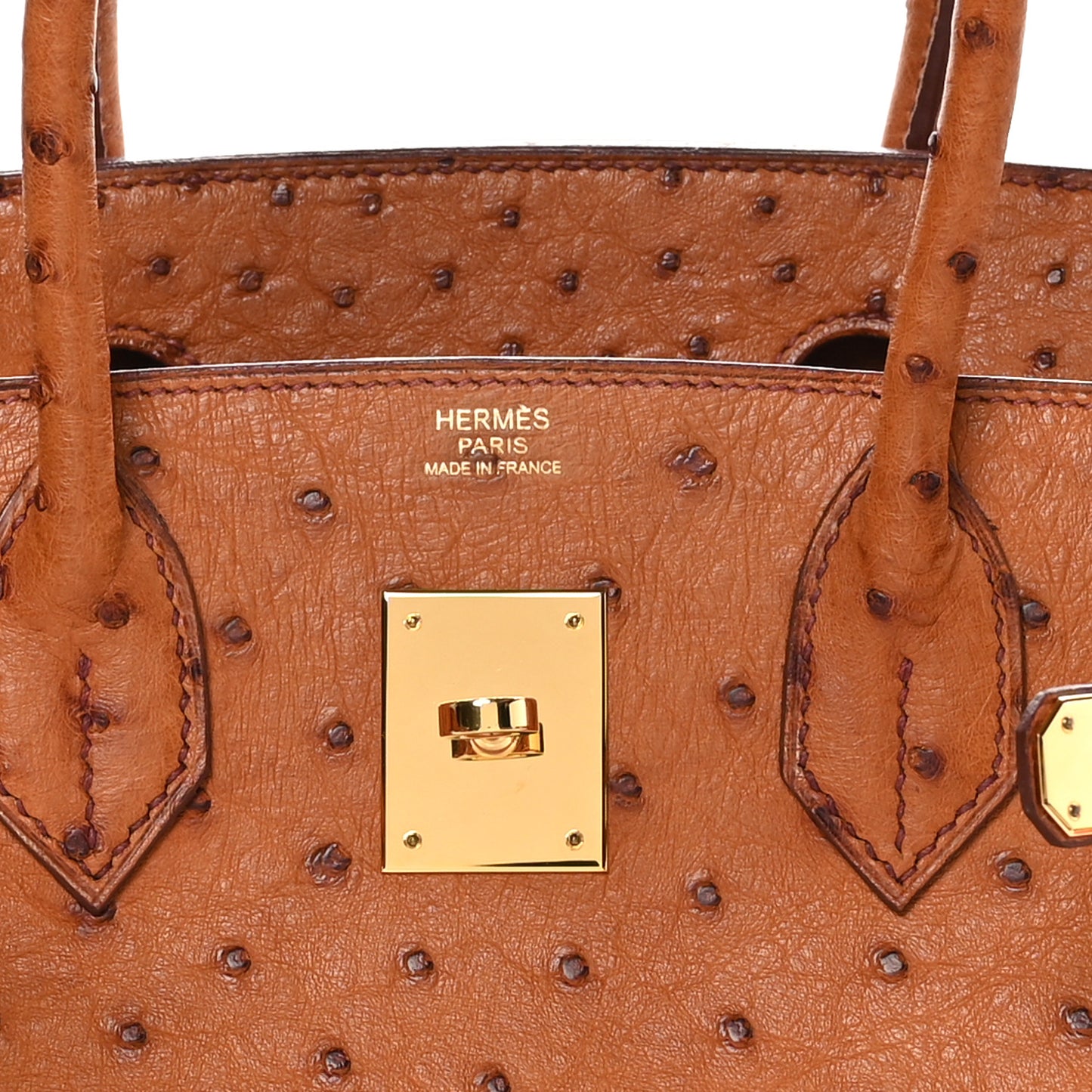 Ostrich Birkin 30 Gold