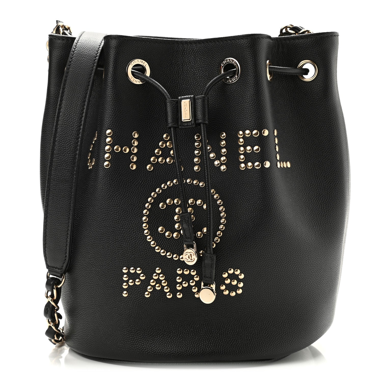 Chanel Caviar Deauville Drawstring Bucket Bag Black 1 of 11