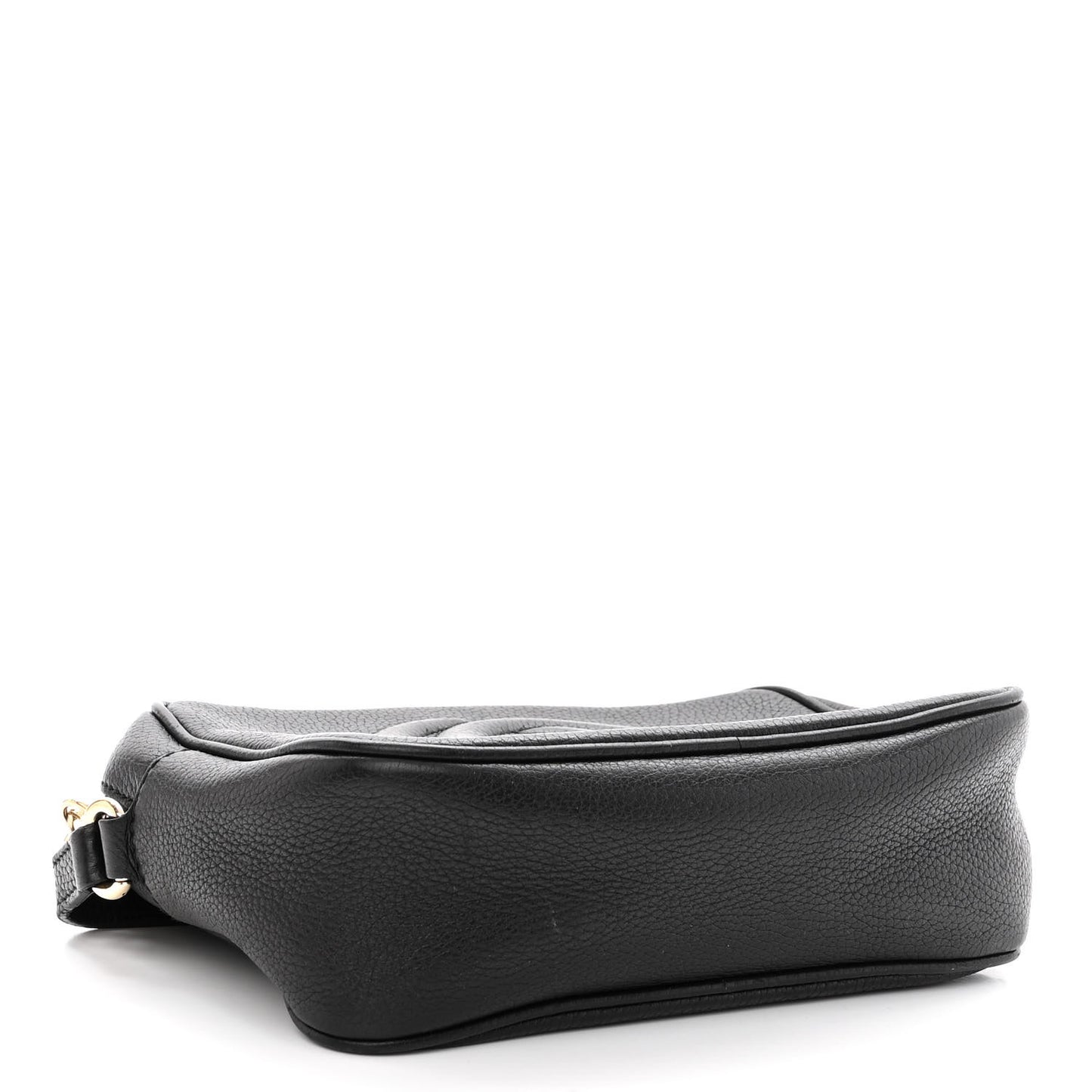Pebbled Calfskin Small Soho Disco Bag Black