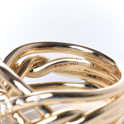 David Yurman 18K Yellow Gold Diamond 11.5mm Continuance Ring 54 6.75 5 of 6
