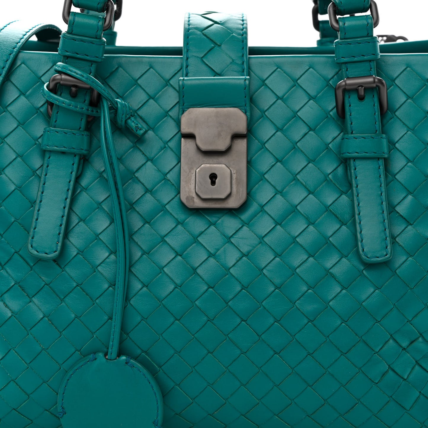 Light Calf Intrecciato Small Roma Teal