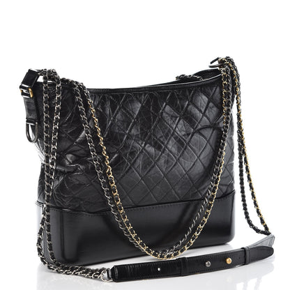 Chanel Aged Calfskin Quilted Large Gabrielle Hobo Black 4 of 9