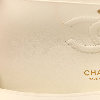 Chanel Lambskin Chevron Quilted Medium Double Flap Ivory 13 of 24