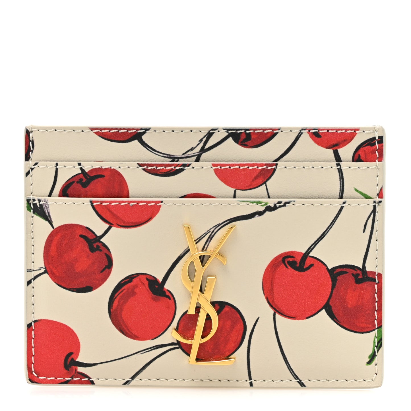 Calfskin Monogram Cherry Credit Card Case