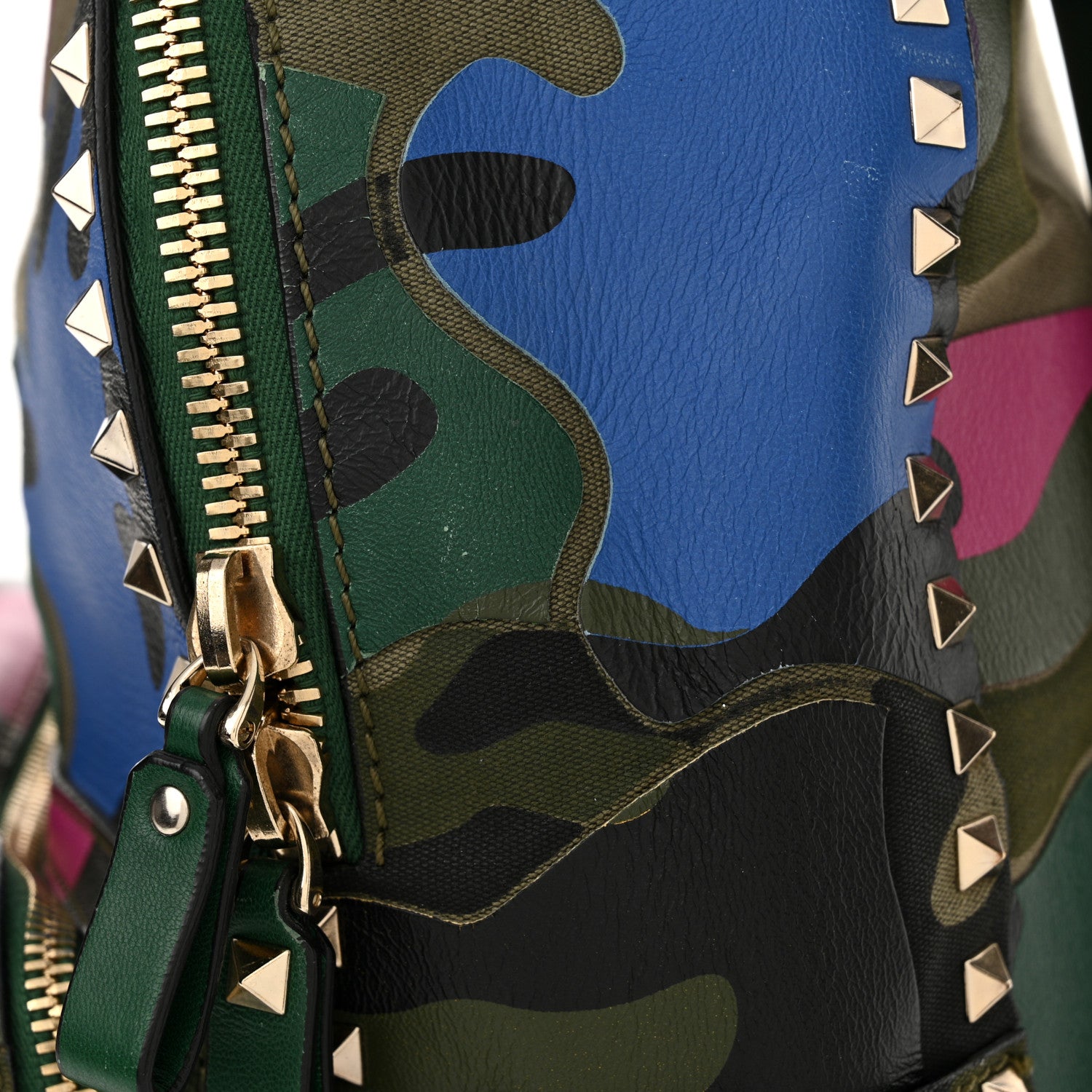 Valentino Garavani Nylon Calfskin Psychedelic Camouflage Medium Rockstud Backpack Multicolor 20 of 20