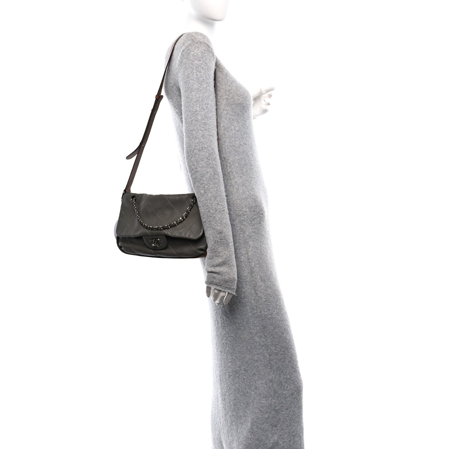 Chanel Calfskin Country Chic Cross Body Flap Grey 2 of 10