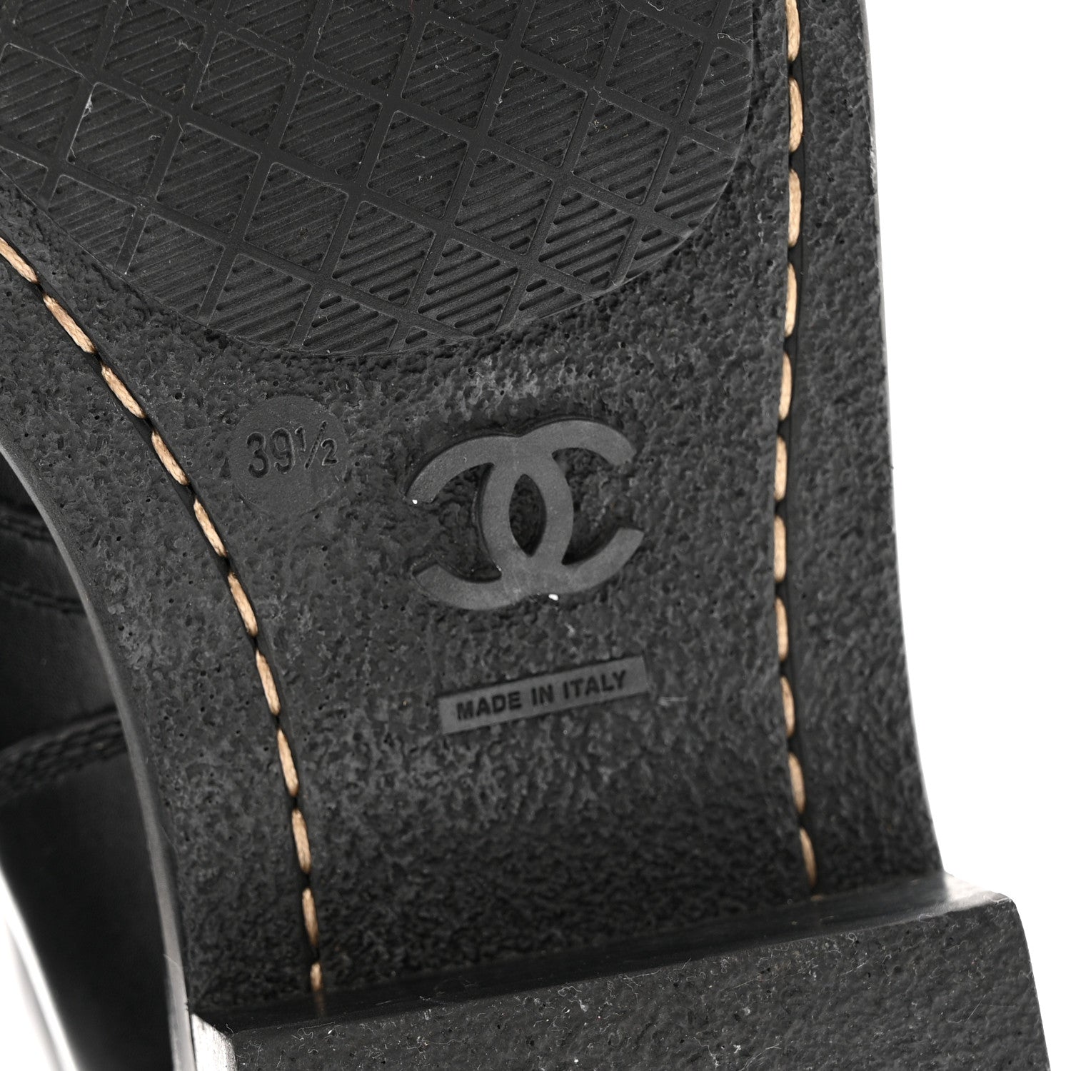 Chanel Calfskin Lace Up Combat Boots  39.5 Black 8 of 13