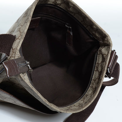 Gucci GG Plus Monogram Medium Flat Messenger Bag Dark Brown 5 of 7