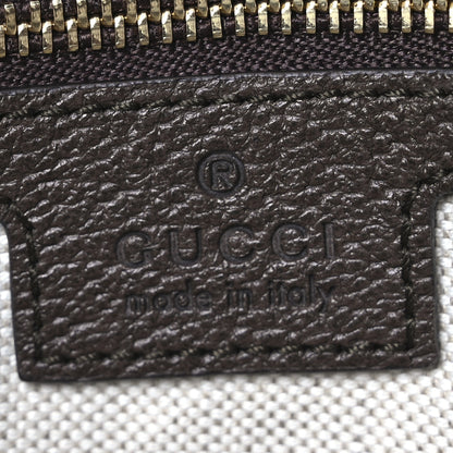 Gucci GG Supreme Monogram Textured Dollar Calfskin Web Medium Blondie Top Handle Shoulder Flap Bag Beige Ebony New Acero 6 of 10