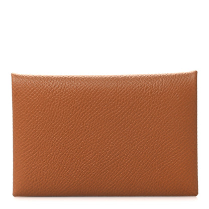 Hermes Epsom Calvi Card Case Gold 1 of 10