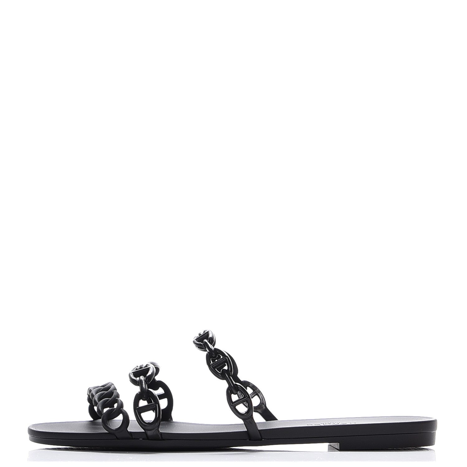 Hermes Rubber Chaine d'Ancre Rivage Sandals 37 Black 1 of 8