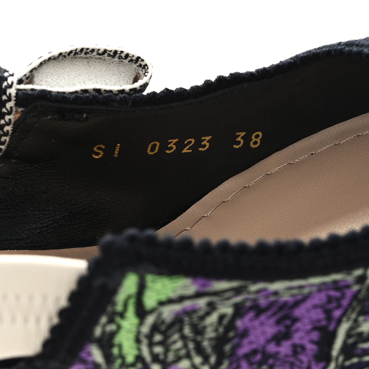 Canvas Embroidered Voyage Cotton Ribbon J'Adior Slingback 65mm Pumps 38 Multicolor
