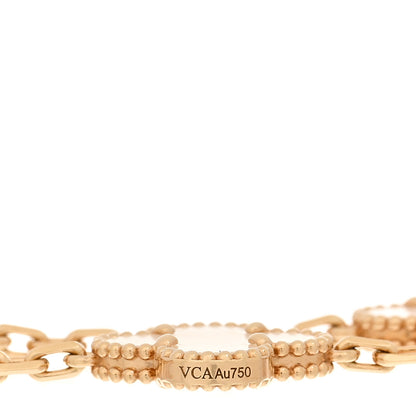 Van Cleef & Arpels 18K Yellow Gold Mother of Pearl 5 Motifs Vintage Alhambra Bracelet 3 of 3