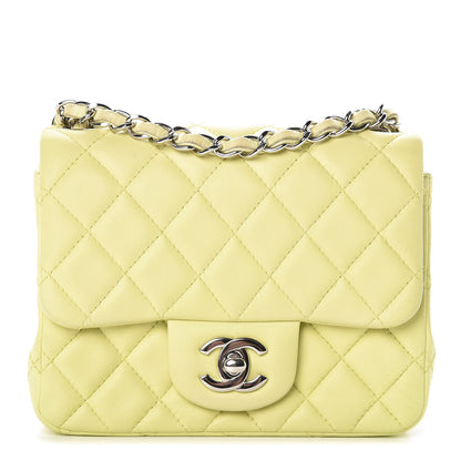 Chanel Lambskin Quilted Mini Square Flap Yellow 1 of 14